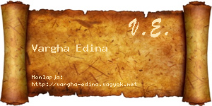 Vargha Edina névjegykártya